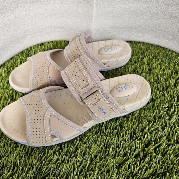 Ryka Essence Slide Sandals – Grey/Summer Blue – Women’s Size 8 – New in Box - Picture 8 of 8